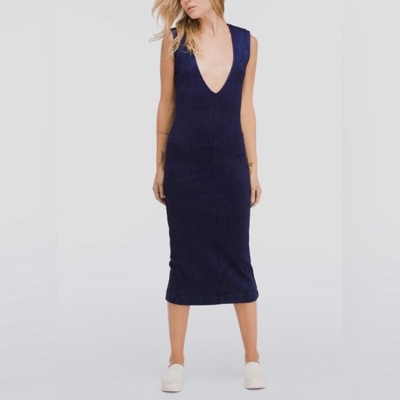 AG ADRIANO GOLDSCHMIED THE PI MEDIUM FITTED LONG STRETCHY MAXI DRESS - Picture 2 of 14
